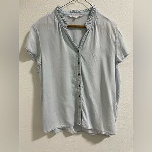 Jane Delancey Light Blue Ruffled Top